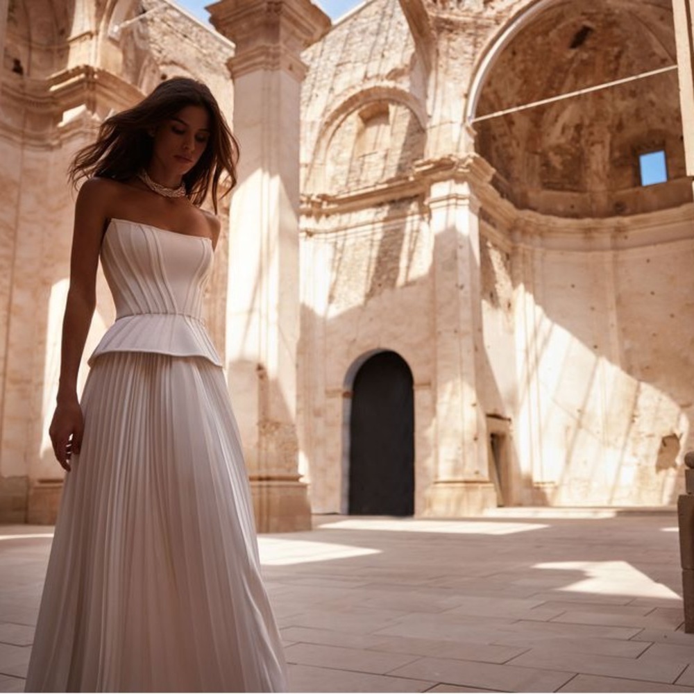 MillaNova Elegant Cream Wedding Dress - Picture 3 of 10